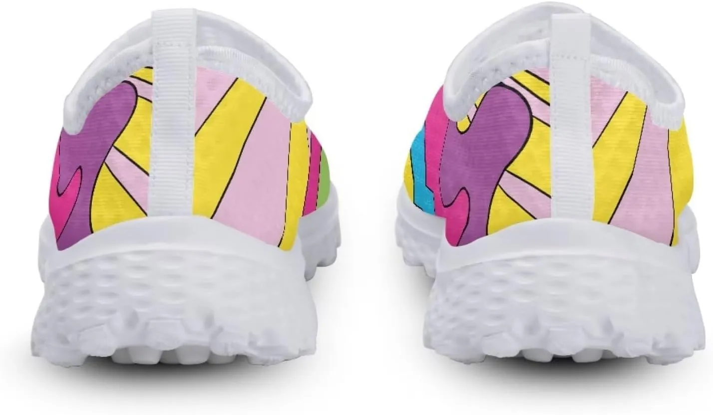 Coloranimal Funny Animal Puzzle Air Mesh Beach Water Flat Sneakers for Women US5-12