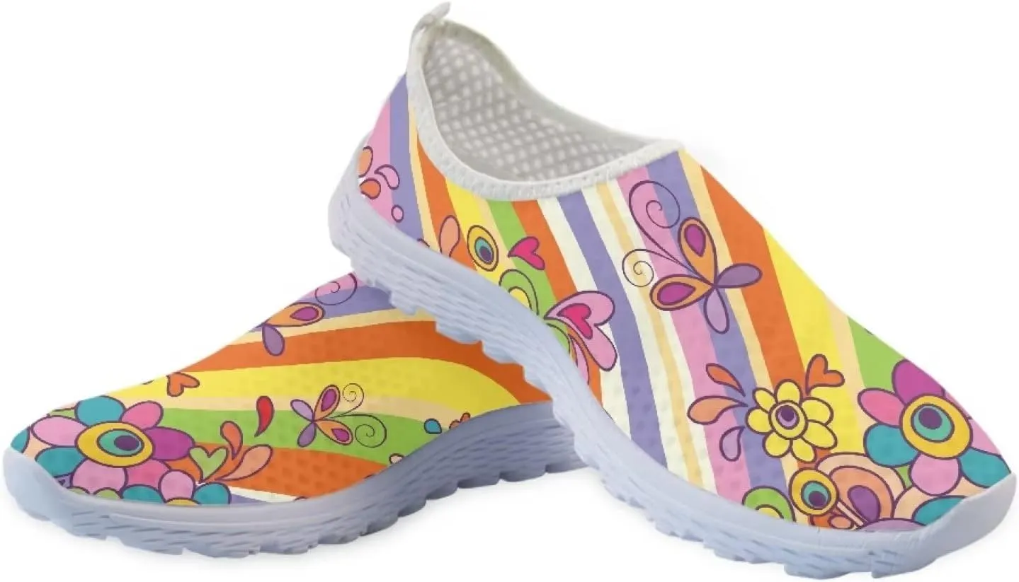 Coloranimal Funny Animal Puzzle Air Mesh Beach Water Flat Sneakers for Women US5-12
