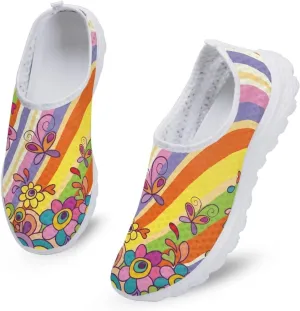 Coloranimal Funny Animal Puzzle Air Mesh Beach Water Flat Sneakers for Women US5-12