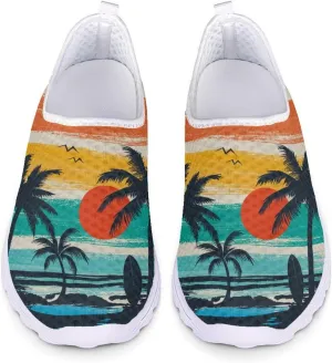 Coloranimal Funny Animal Puzzle Air Mesh Beach Water Flat Sneakers for Women US5-12