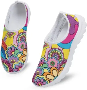 Coloranimal Funny Animal Puzzle Air Mesh Beach Water Flat Sneakers for Women US5-12