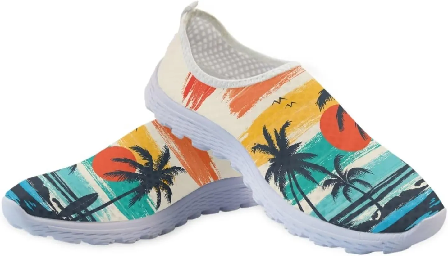 Coloranimal Funny Animal Puzzle Air Mesh Beach Water Flat Sneakers for Women US5-12
