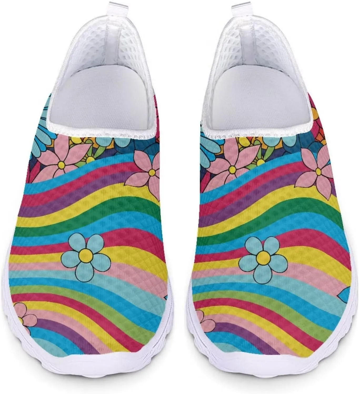 Coloranimal Funny Animal Puzzle Air Mesh Beach Water Flat Sneakers for Women US5-12
