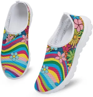 Coloranimal Funny Animal Puzzle Air Mesh Beach Water Flat Sneakers for Women US5-12