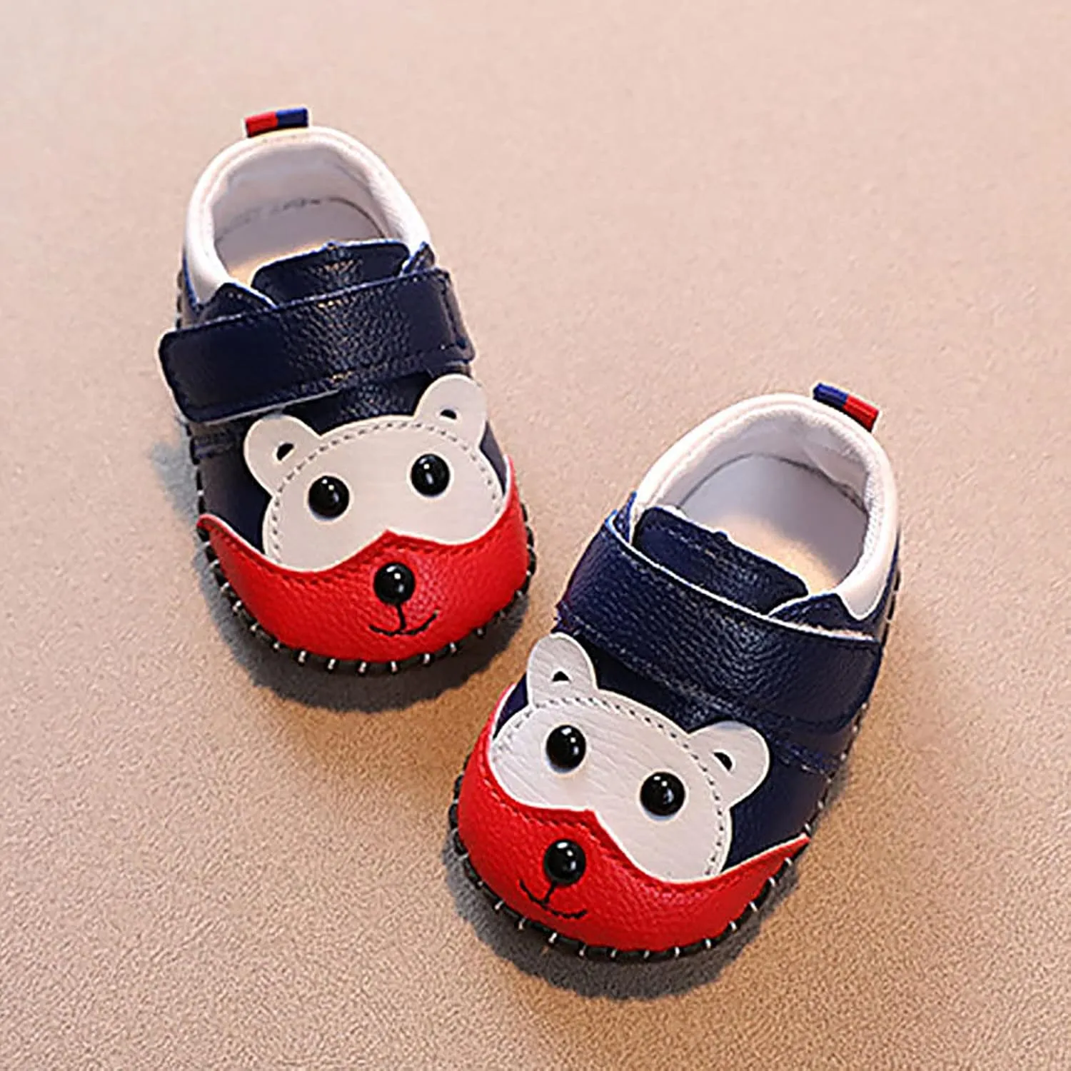 Cute artoon Baby Leather Prewalker Shoes Soft Sole occasins Infant Toddler Slip On First Walking Slippers