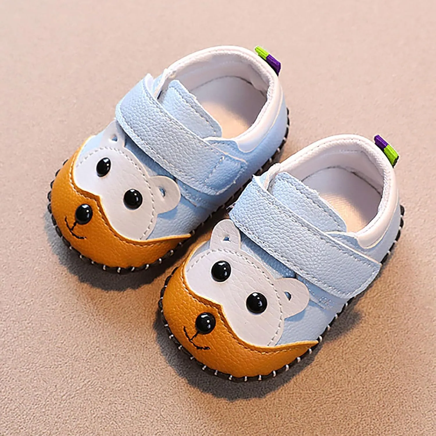 Cute artoon Baby Leather Prewalker Shoes Soft Sole occasins Infant Toddler Slip On First Walking Slippers