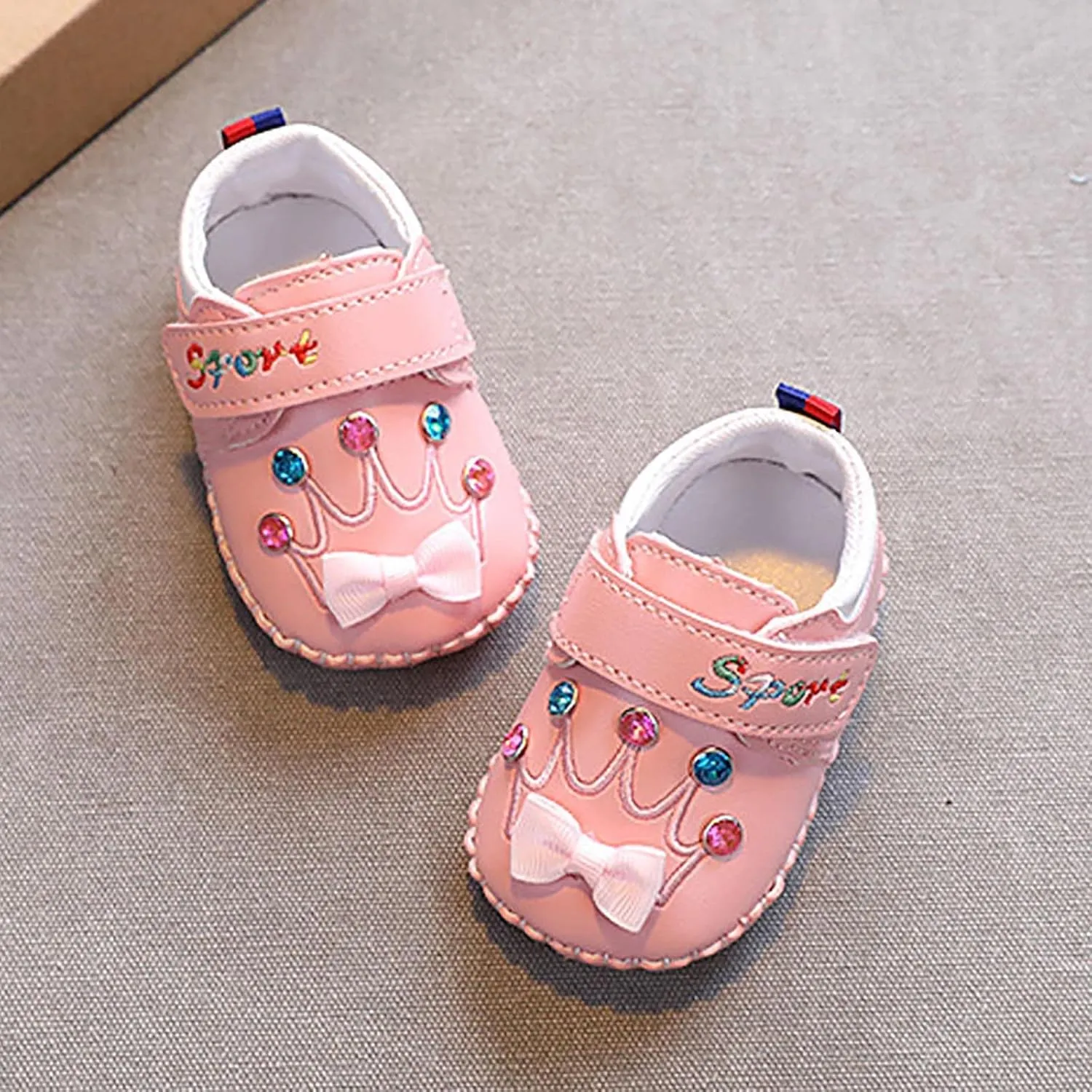 Cute artoon Baby Leather Prewalker Shoes Soft Sole occasins Infant Toddler Slip On First Walking Slippers