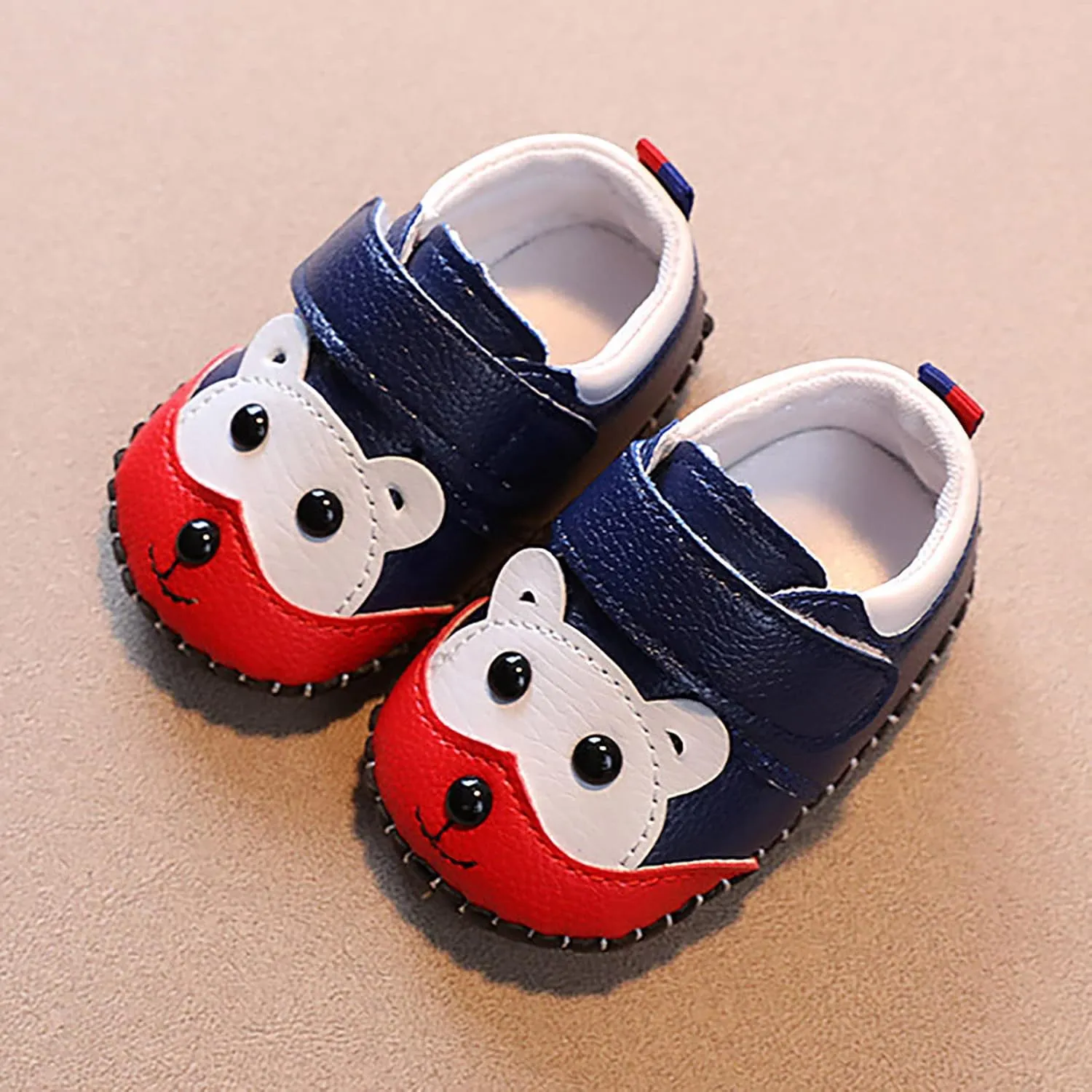 Cute artoon Baby Leather Prewalker Shoes Soft Sole occasins Infant Toddler Slip On First Walking Slippers