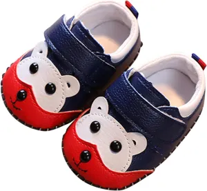 Cute artoon Baby Leather Prewalker Shoes Soft Sole occasins Infant Toddler Slip On First Walking Slippers