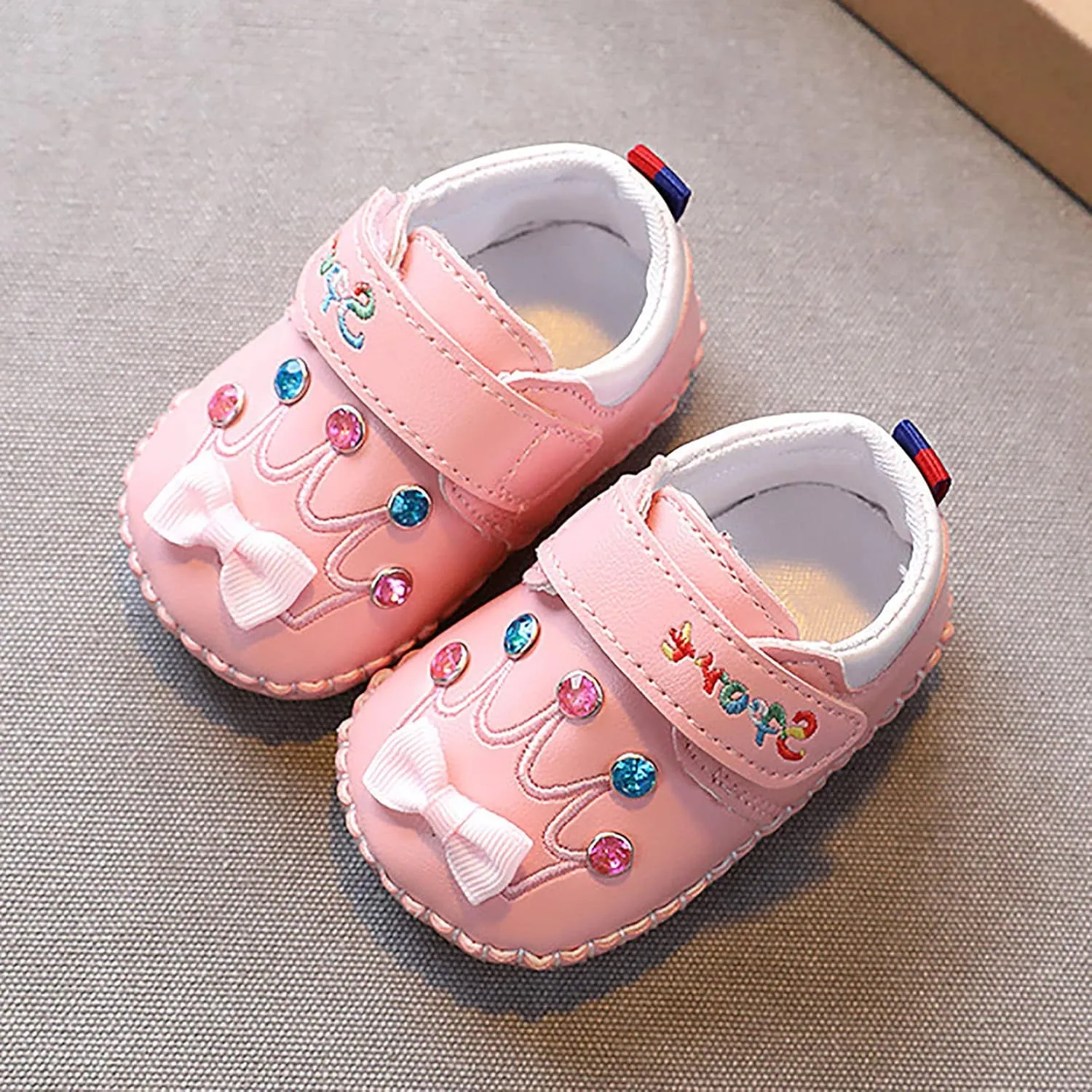 Cute artoon Baby Leather Prewalker Shoes Soft Sole occasins Infant Toddler Slip On First Walking Slippers