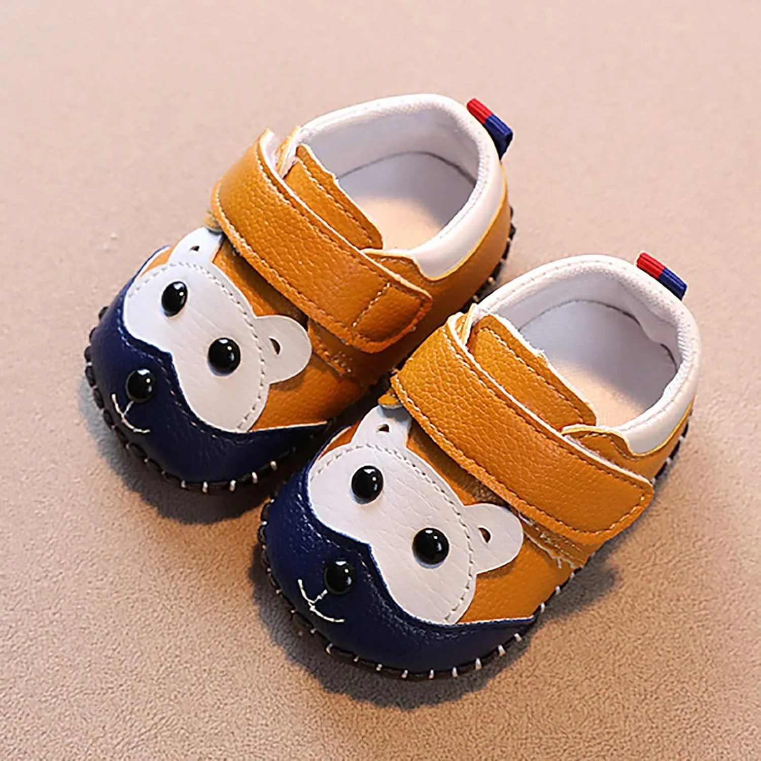 Cute artoon Baby Leather Prewalker Shoes Soft Sole occasins Infant Toddler Slip On First Walking Slippers