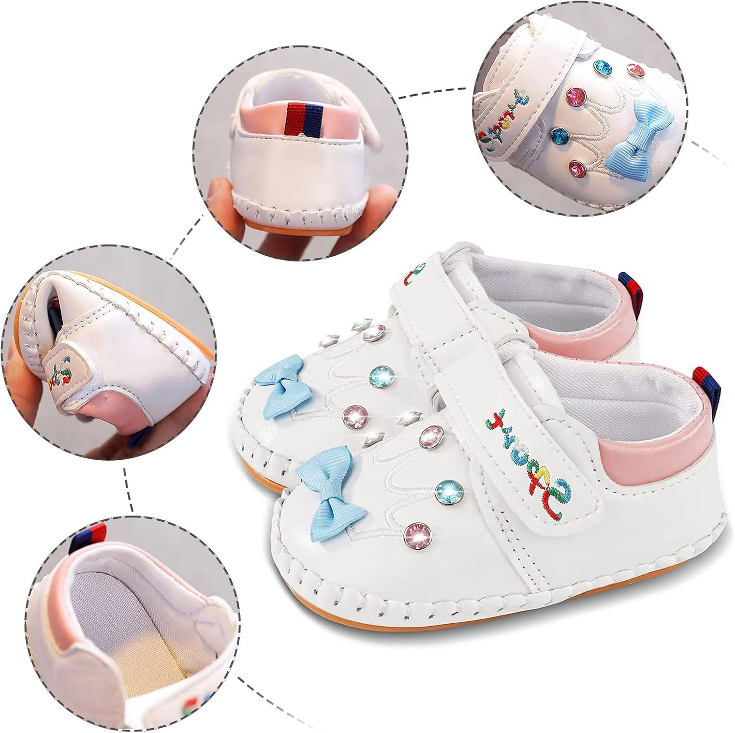 Cute artoon Baby Leather Prewalker Shoes Soft Sole occasins Infant Toddler Slip On First Walking Slippers