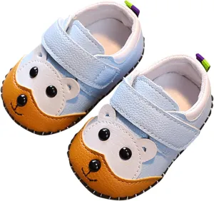 Cute artoon Baby Leather Prewalker Shoes Soft Sole occasins Infant Toddler Slip On First Walking Slippers