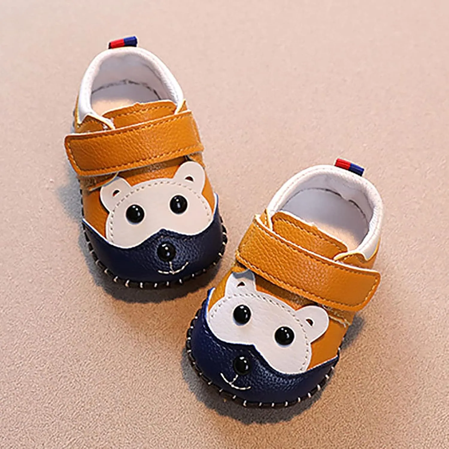 Cute artoon Baby Leather Prewalker Shoes Soft Sole occasins Infant Toddler Slip On First Walking Slippers