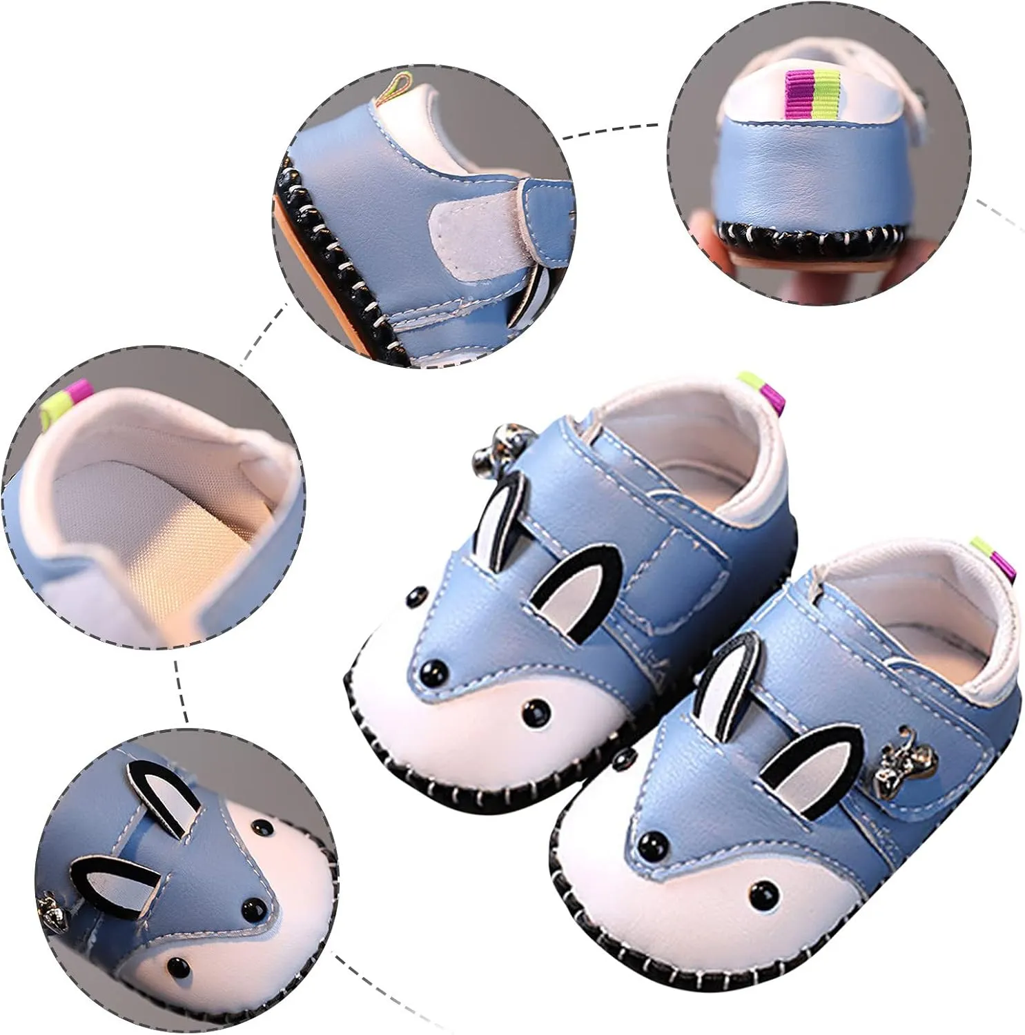 Cute artoon Baby Leather Prewalker Shoes Soft Sole occasins Infant Toddler Slip On First Walking Slippers