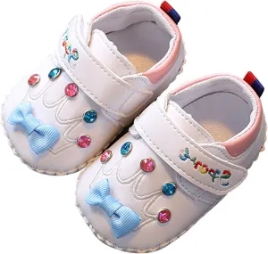 Cute artoon Baby Leather Prewalker Shoes Soft Sole occasins Infant Toddler Slip On First Walking Slippers
