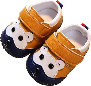 Cute artoon Baby Leather Prewalker Shoes Soft Sole occasins Infant Toddler Slip On First Walking Slippers