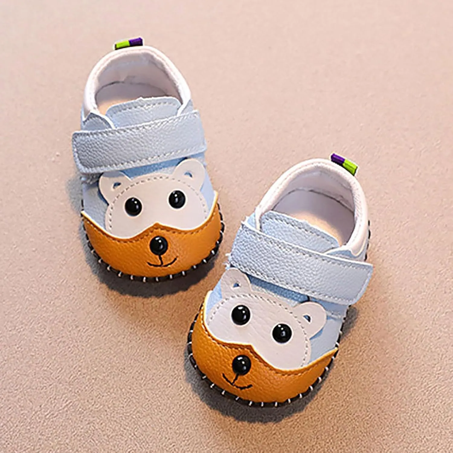 Cute artoon Baby Leather Prewalker Shoes Soft Sole occasins Infant Toddler Slip On First Walking Slippers