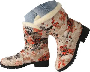 Deal Days Boots for Women Slip On Winter Warm Mid Calf Boots Snow Boots Ladies Casual Fashion Booties Ankle Boots Shoes