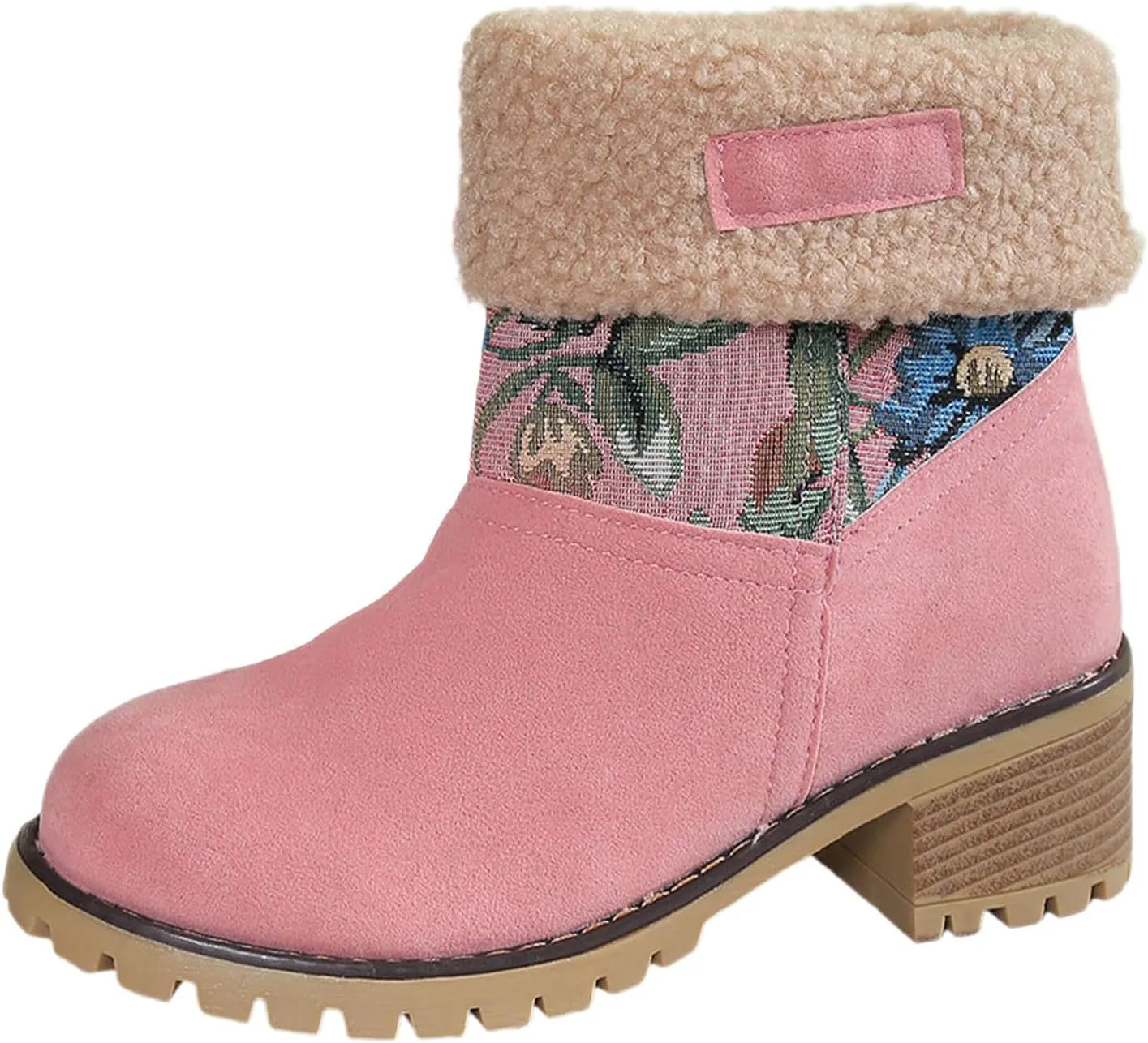 Deal Days Boots for Women Slip On Winter Warm Mid Calf Boots Snow Boots Ladies Casual Fashion Booties Ankle Boots Shoes