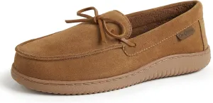Dearfoams Men’s Energy Return Comfort Indoor/Outdoor Memory Foam Moccasin with Tie