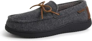Dearfoams Men’s Energy Return Comfort Indoor/Outdoor Memory Foam Moccasin with Tie