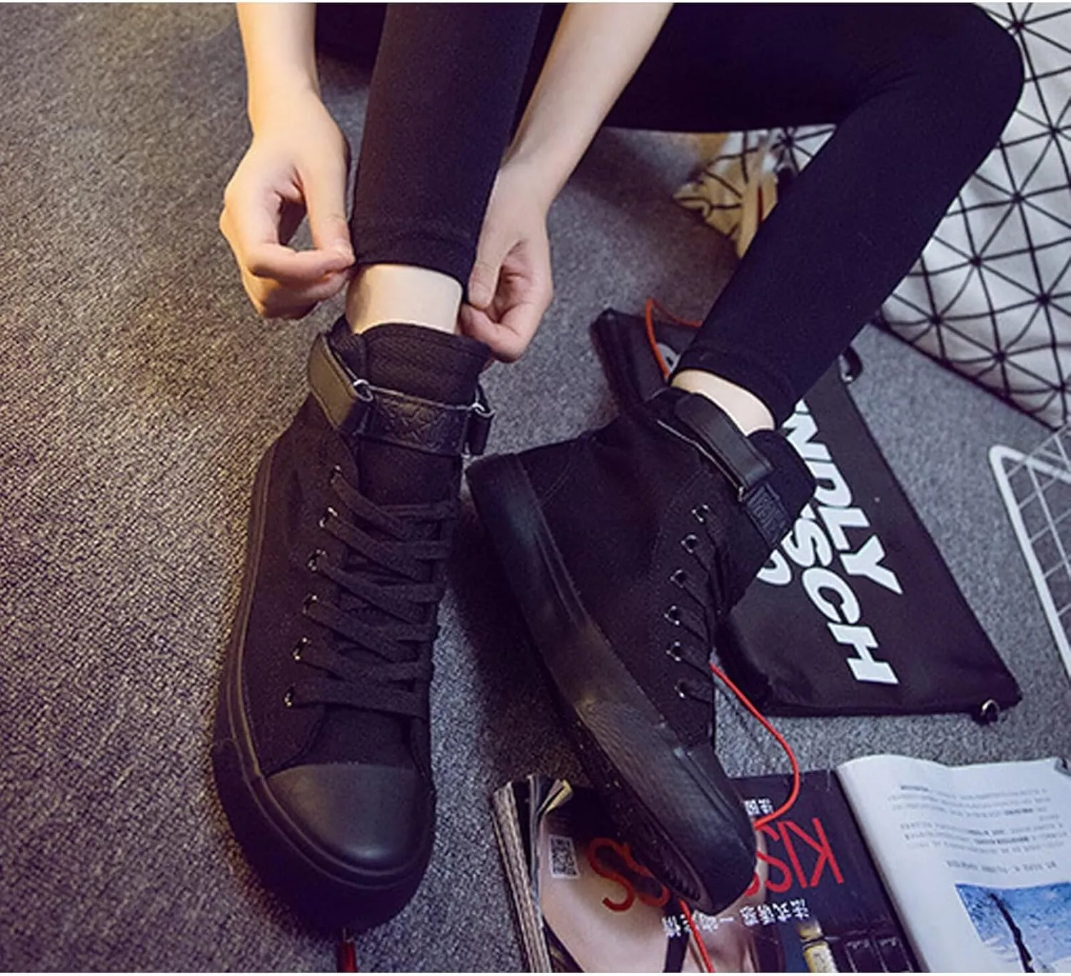 DHSPKN Mha Canvas Shoes Anime Deku Sneakers Izuku Todoroki Cosplay High-Top Shoes