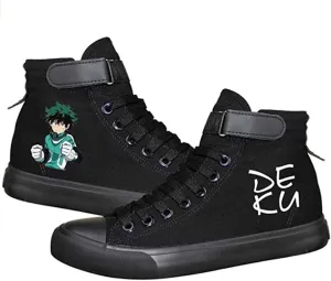 DHSPKN Mha Canvas Shoes Anime Deku Sneakers Izuku Todoroki Cosplay High-Top Shoes