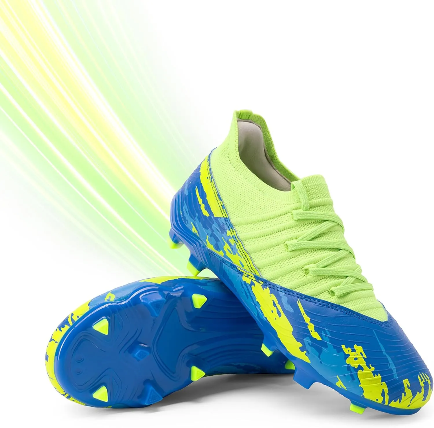DREAM PAIRS Girls Boys Soccer Cleats Youth Firm Groud Outdoor Sports Athletic Mid-top Football Shoes for Little/Big Kid