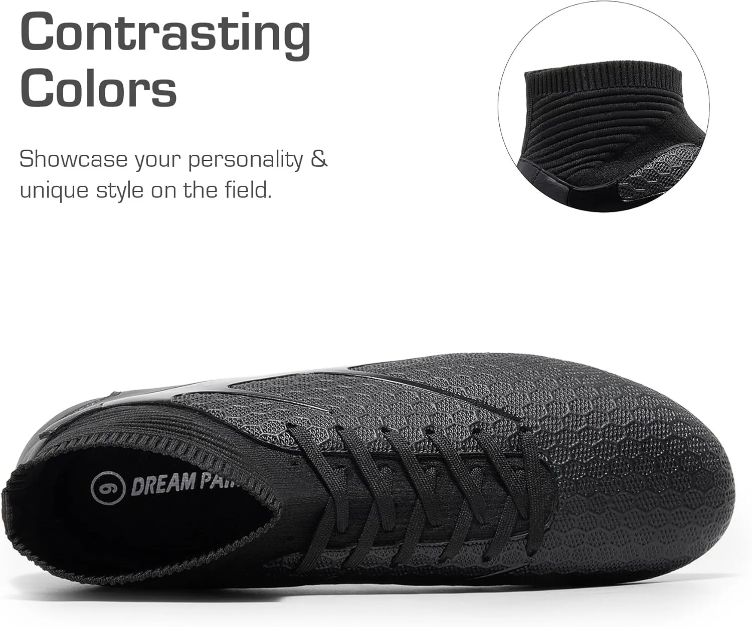 DREAM PAIRS Men's High Tops Lace Up Soccer Cleats, Lightweight Professional Athletic Football Cleats Mens Athletic Shoes for Training Soccer