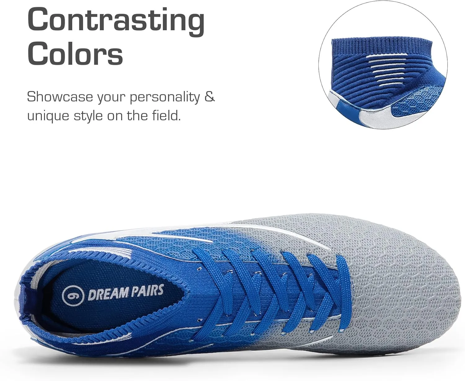 DREAM PAIRS Men's High Tops Lace Up Soccer Cleats, Lightweight Professional Athletic Football Cleats Mens Athletic Shoes for Training Soccer