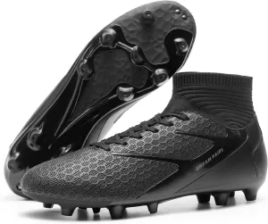 DREAM PAIRS Men's High Tops Lace Up Soccer Cleats, Lightweight Professional Athletic Football Cleats Mens Athletic Shoes for Training Soccer