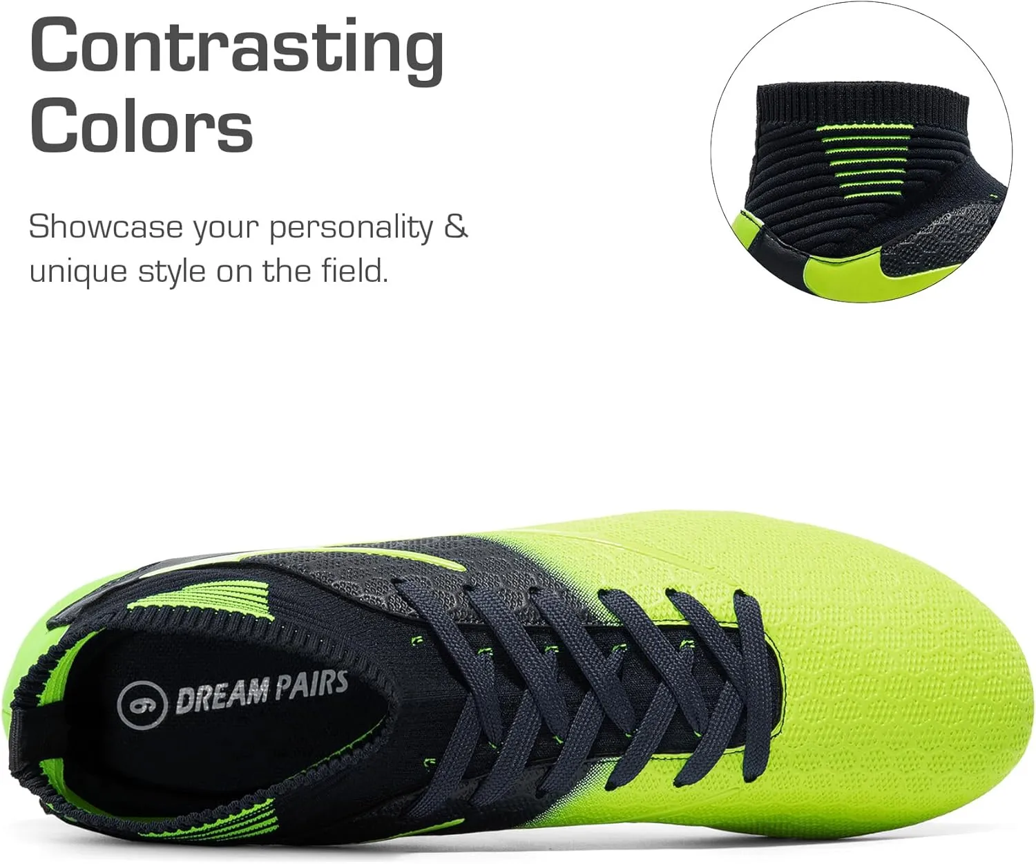 DREAM PAIRS Men's High Tops Lace Up Soccer Cleats, Lightweight Professional Athletic Football Cleats Mens Athletic Shoes for Training Soccer