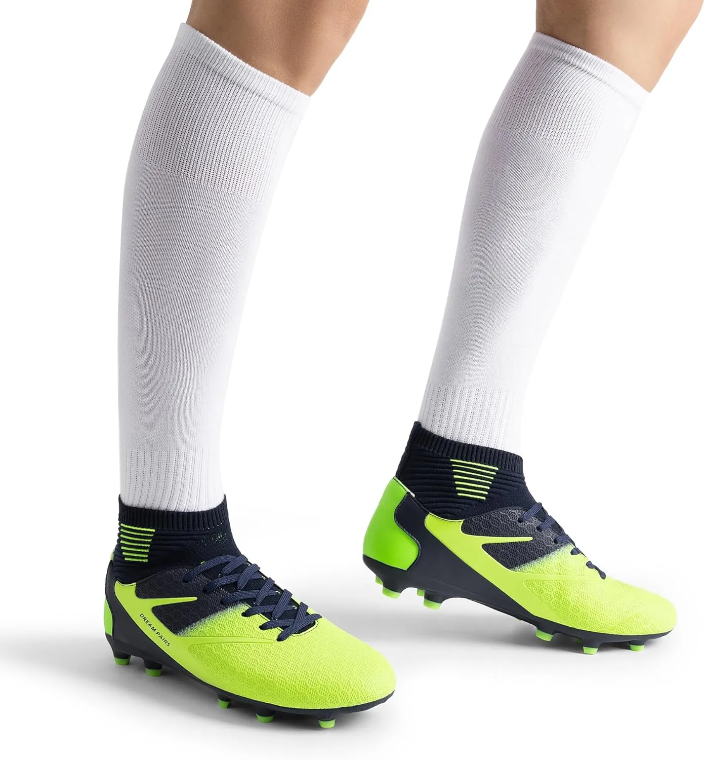 DREAM PAIRS Men's High Tops Lace Up Soccer Cleats, Lightweight Professional Athletic Football Cleats Mens Athletic Shoes for Training Soccer