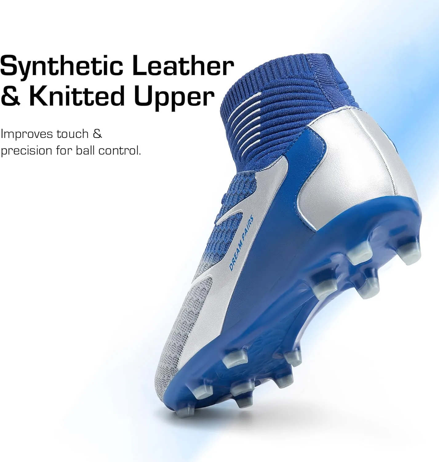 DREAM PAIRS Men's High Tops Lace Up Soccer Cleats, Lightweight Professional Athletic Football Cleats Mens Athletic Shoes for Training Soccer