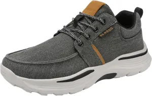 Eliogn Men's Platform Casual Canvas Shoes Non-Slip Fashion Walking Shoes Lightweight Classic Casual Shoes