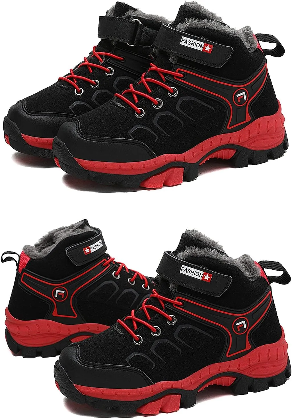 FLIOZY Kids Hiking Boots Boys Girls Winter Snow Boots Non Slip Warm Snow Sports Shoes Outdoor Walking Climbing Sneaker