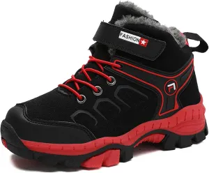 FLIOZY Kids Hiking Boots Boys Girls Winter Snow Boots Non Slip Warm Snow Sports Shoes Outdoor Walking Climbing Sneaker