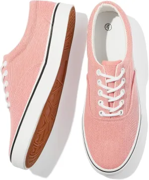FRACORA Mens White Canvas Shoes Low Top Canvas Sneakers Lace Up Casual Shoes