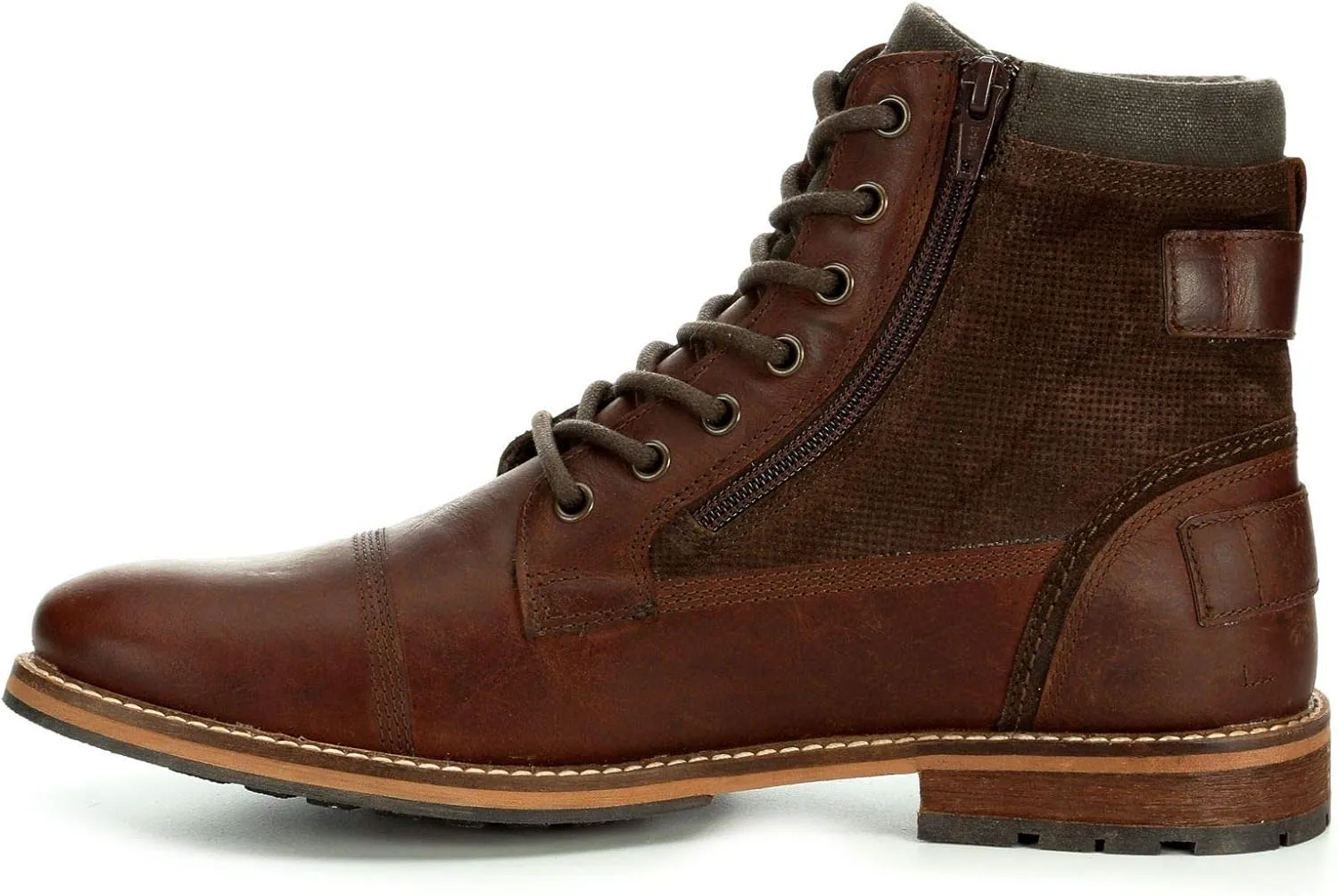 Franco Fortini Dalton - Men's Leather Round Toe Rugged Combat Boot