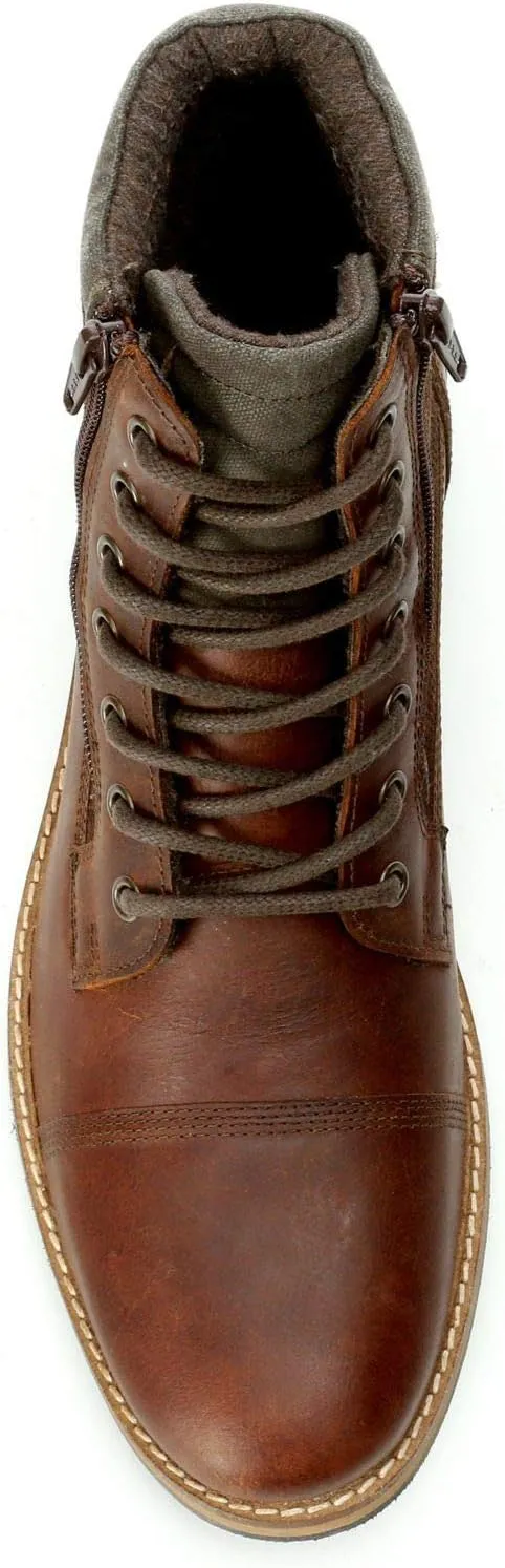Franco Fortini Dalton - Men's Leather Round Toe Rugged Combat Boot
