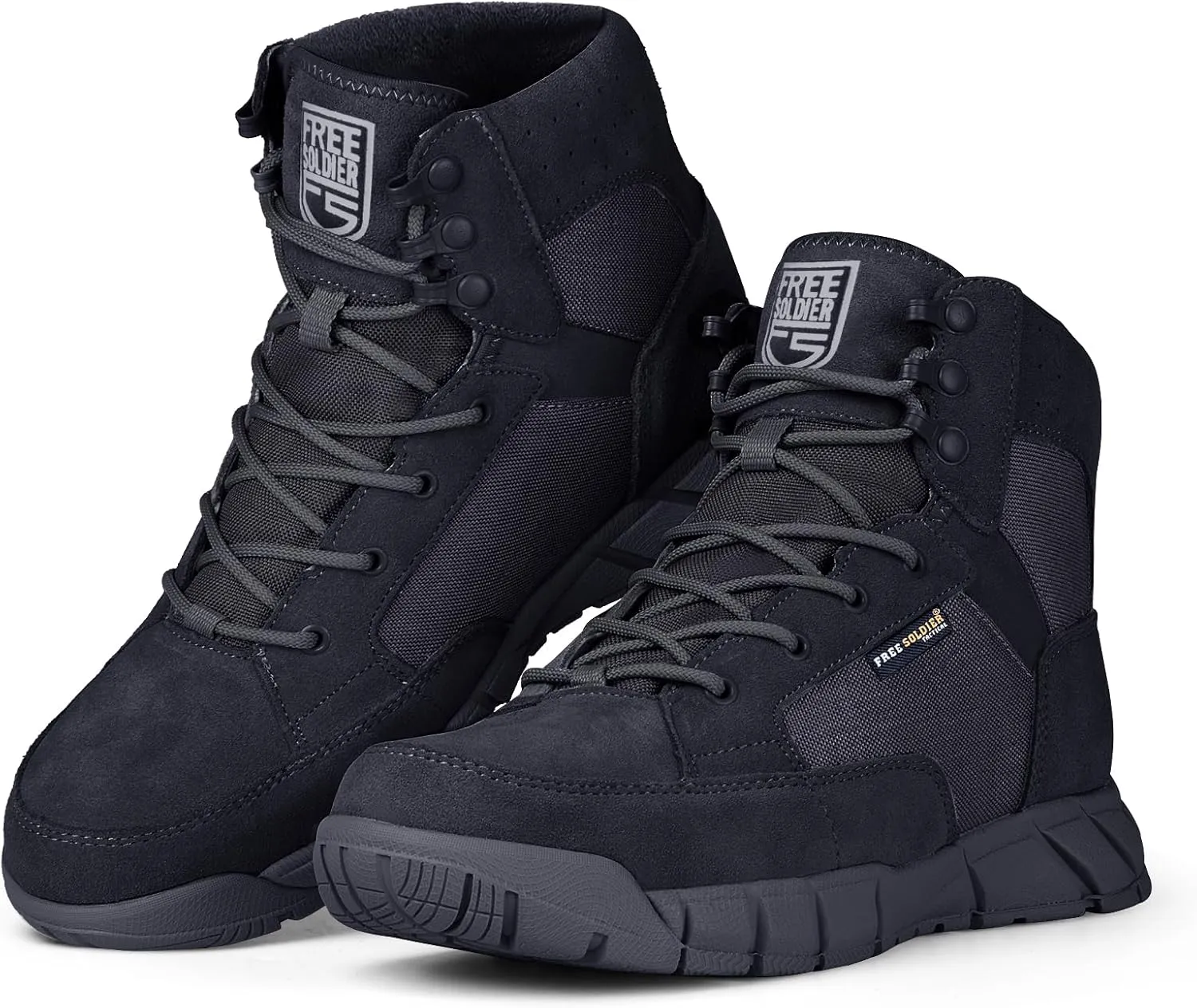 FREE SOLDIER Waterproof Hiking Work Boots Men's Tactical Boots 6 Inches Lightweight Military Boots Breathable Desert Boots