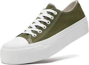 FUUPNN Platform Sneakers Canvas Fashion Lace Up Classic Casual Walking Shoes High Tops Canvas Shoes Casual Tennis Shoes