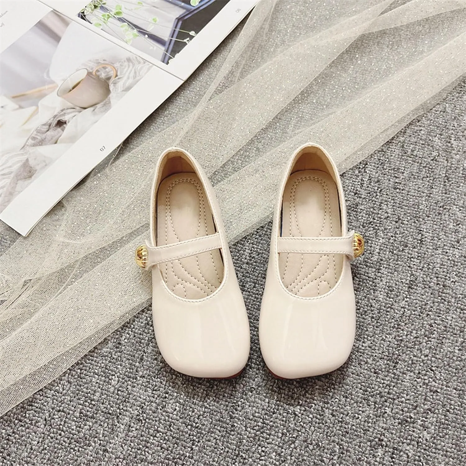 Generic Kids Sneakers Baby Soft Sole Solid Color Anti-Slip Dress Shoes for Party Toddler Anti-Slip Breathable Dance Shoes for Party or Daily