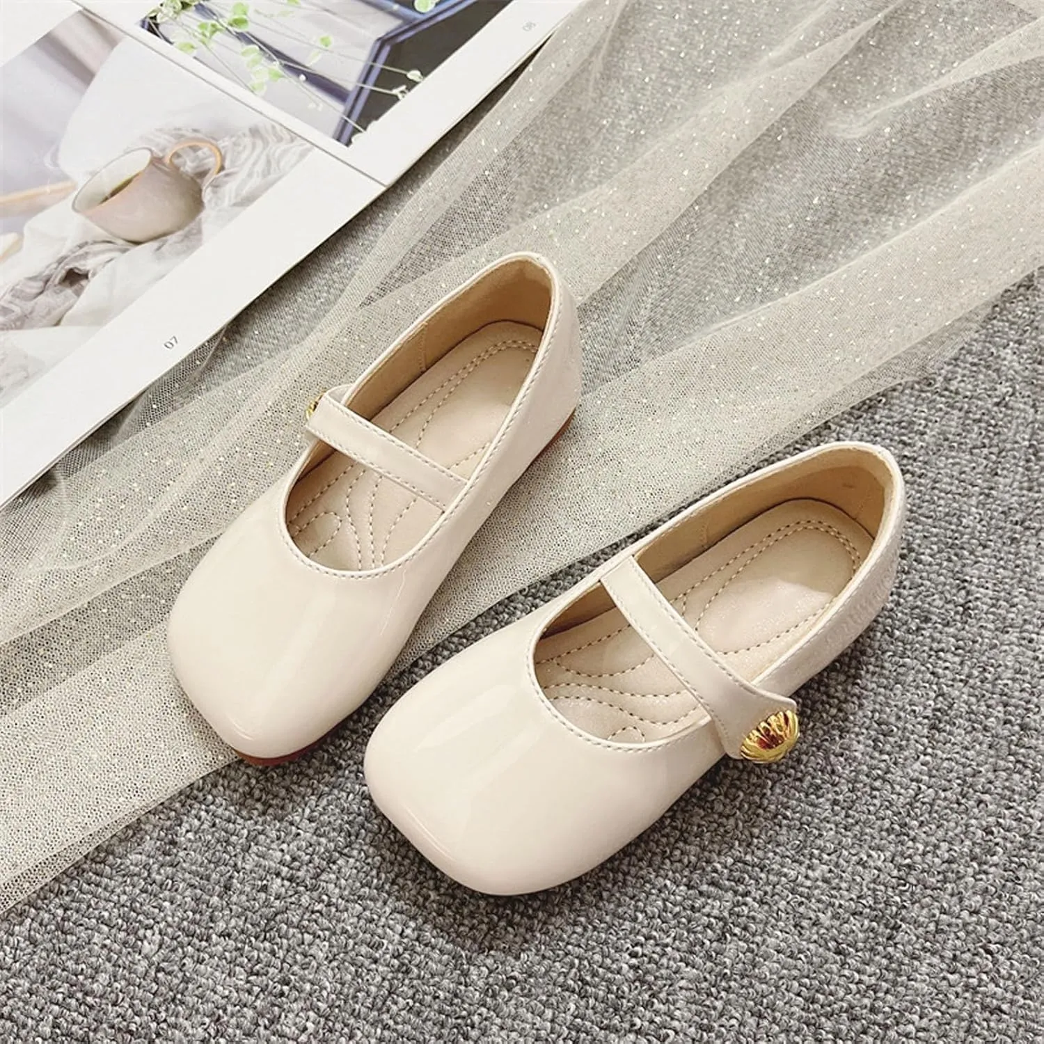 Generic Kids Sneakers Baby Soft Sole Solid Color Anti-Slip Dress Shoes for Party Toddler Anti-Slip Breathable Dance Shoes for Party or Daily