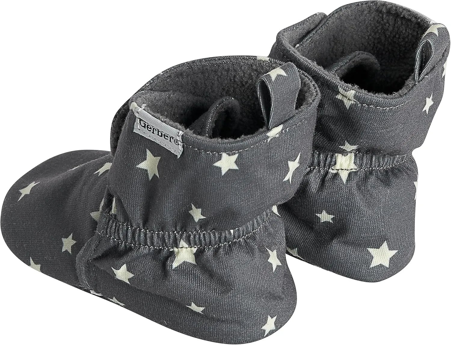 Gerber Baby Fleece Lined Wrap Fasten Non Skid Soft Slipper Booties