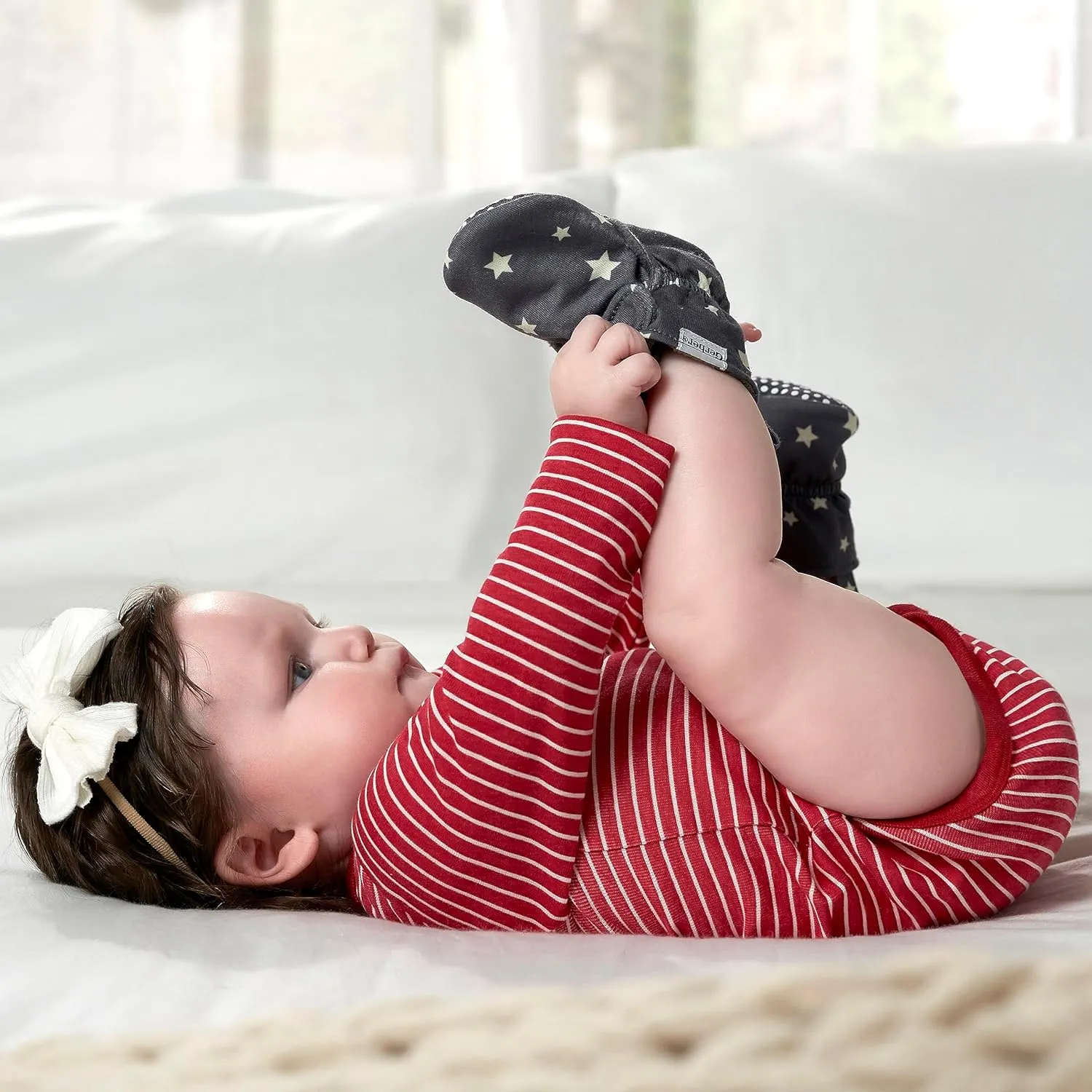 Gerber Baby Fleece Lined Wrap Fasten Non Skid Soft Slipper Booties