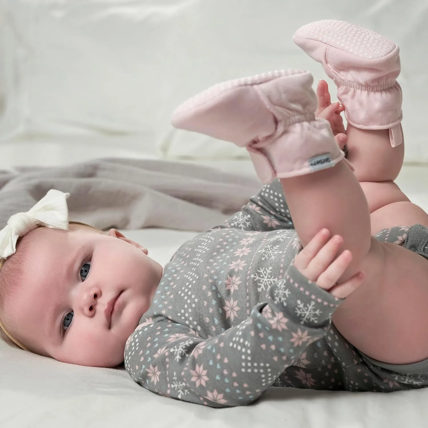 Gerber Baby Fleece Lined Wrap Fasten Non Skid Soft Slipper Booties