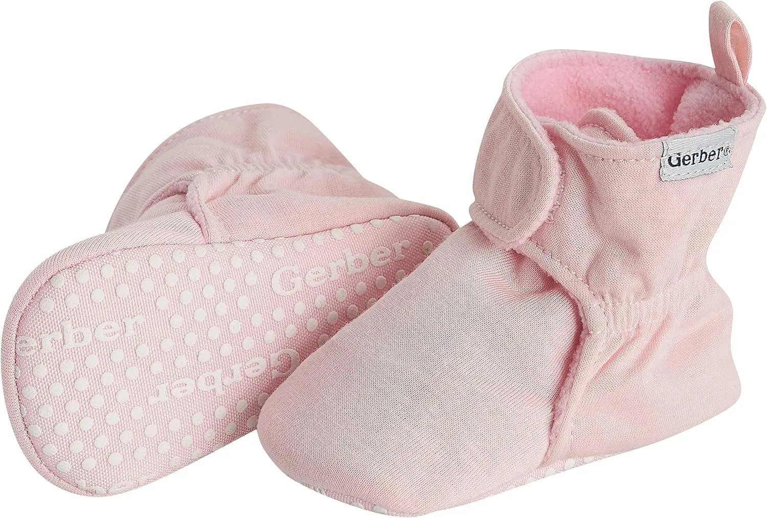 Gerber Baby Fleece Lined Wrap Fasten Non Skid Soft Slipper Booties