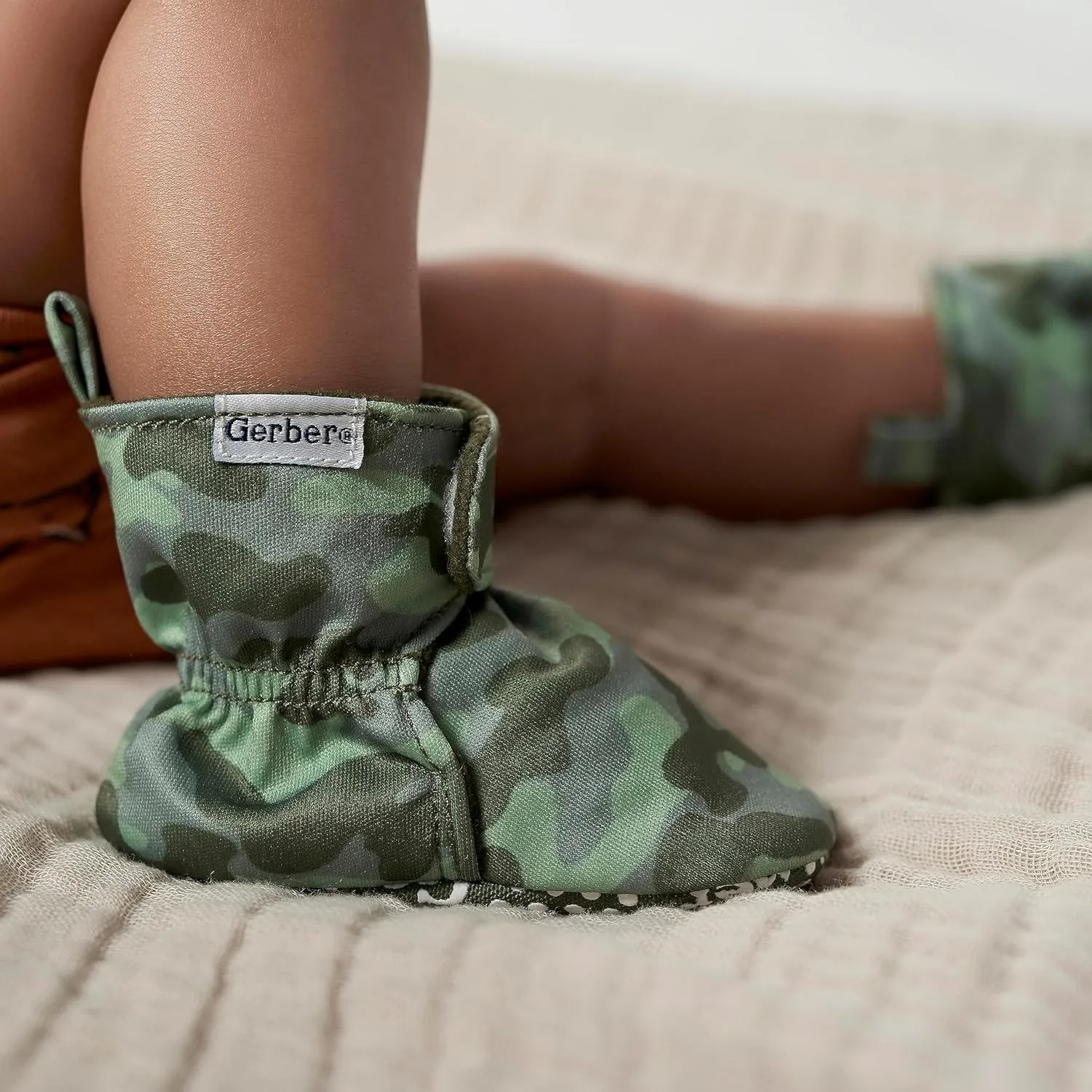 Gerber Baby Fleece Lined Wrap Fasten Non Skid Soft Slipper Booties